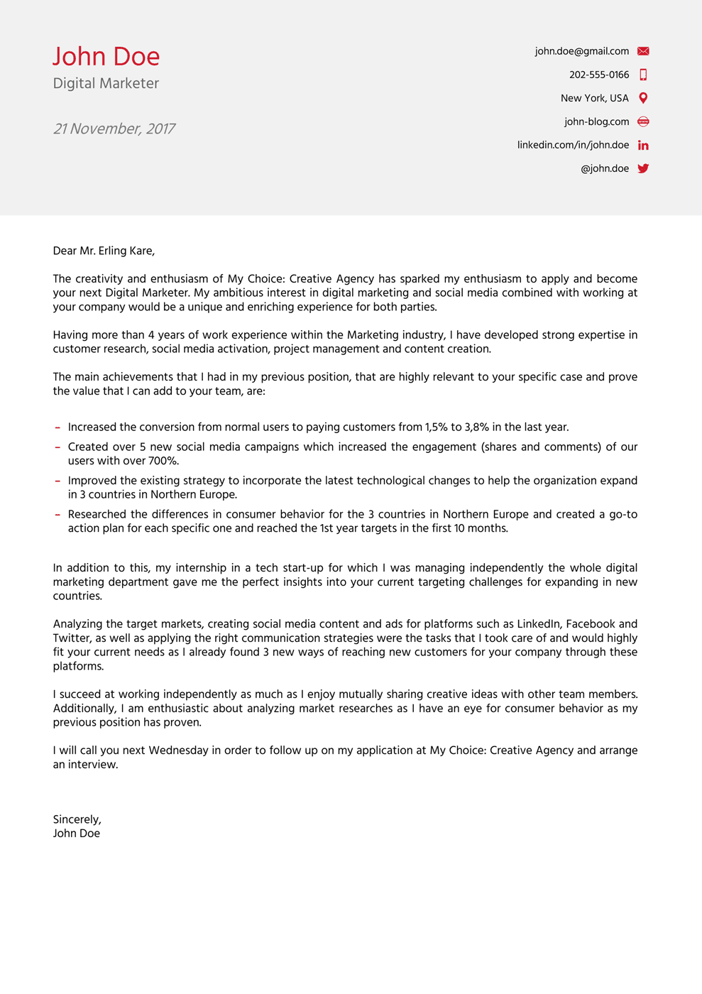 Interview Cover Letter Template Resume Letter