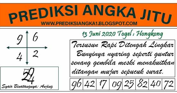 Prediksi Akurat Togel Hongkong Sabtu 13 Juni 2020 PREDIKSI ANGKA