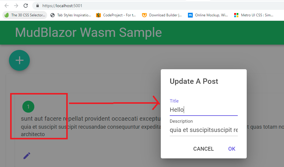 A Blazor Assembly CRUD Sample Using MudBlazor Components