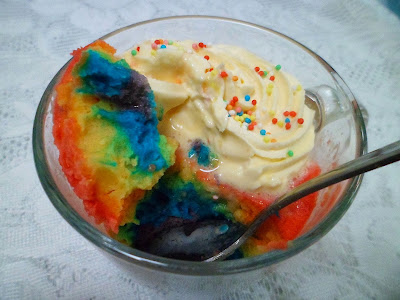 rainbow mug cake