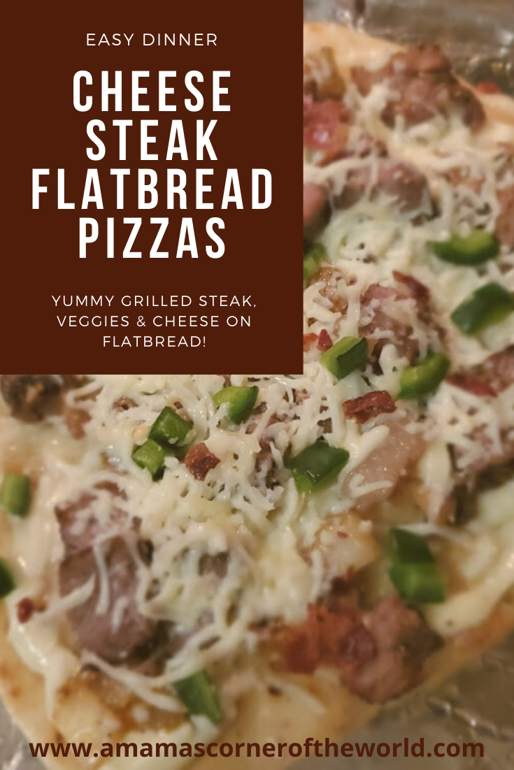 Cheese Steak Flatbread Pizza Recipe A Mama's Corner of the World