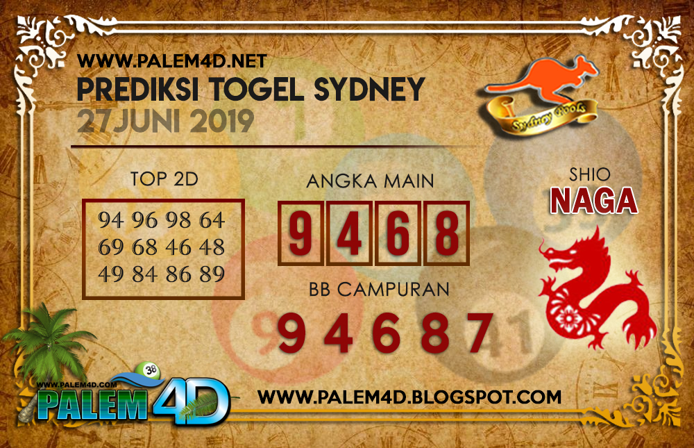 Prediksi Sydney 27 Juni 2019 Prediksi Togel Jitu