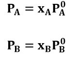 Presiones parciales de cada elemento de la mezcla