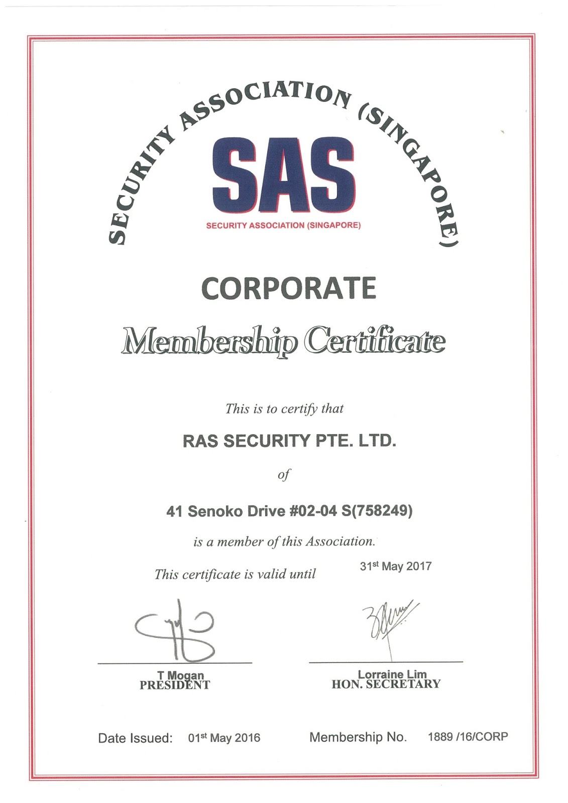 Ras Security Guard Agency / Security Guard Services Singapore Security