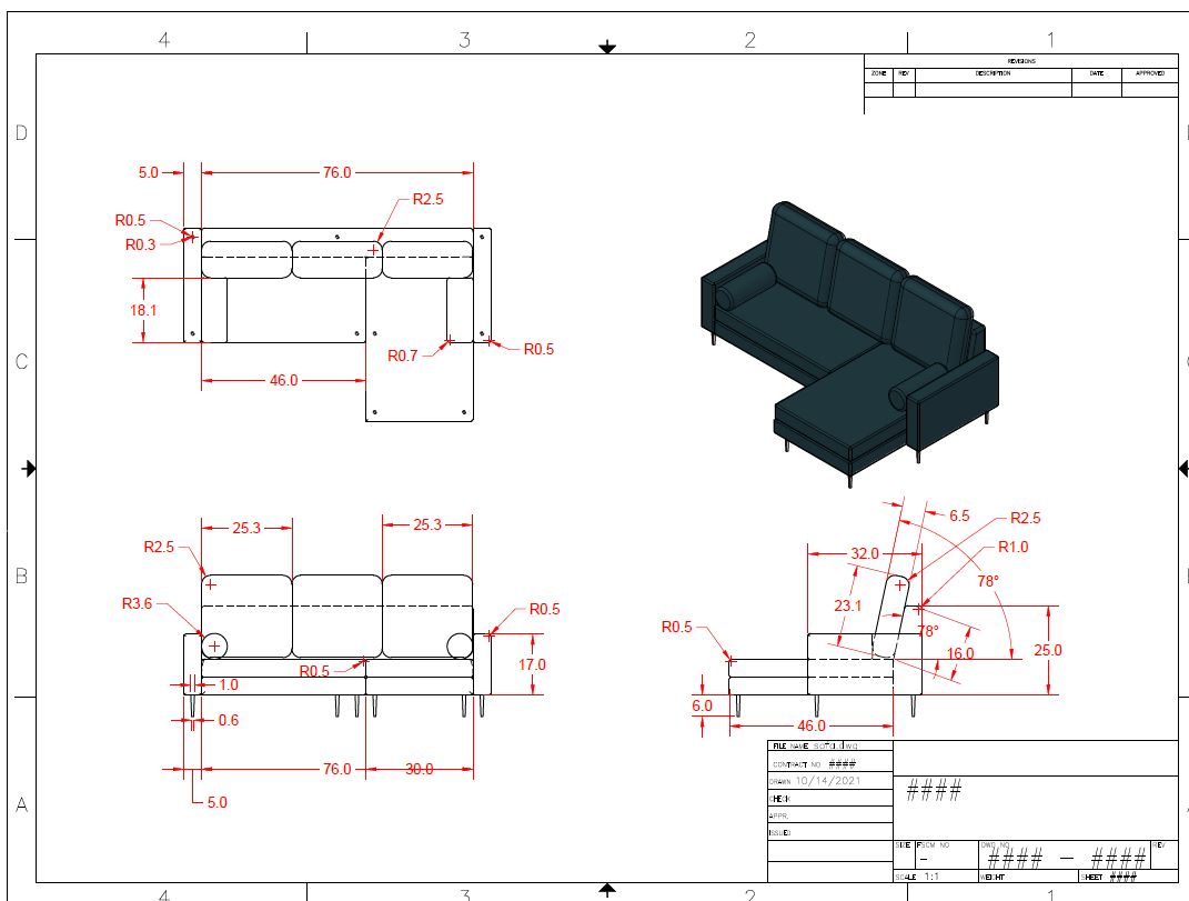 AUTOCAD NETWORK SOFA/CHESTERFIELD