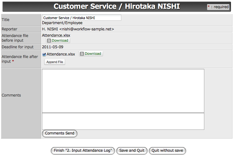 workflow sample a workflow for making employees submit attendance logs