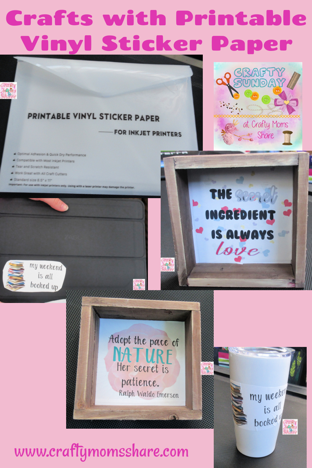 Crafty Moms Share: Printable Vinyl Sticker Paper Projects