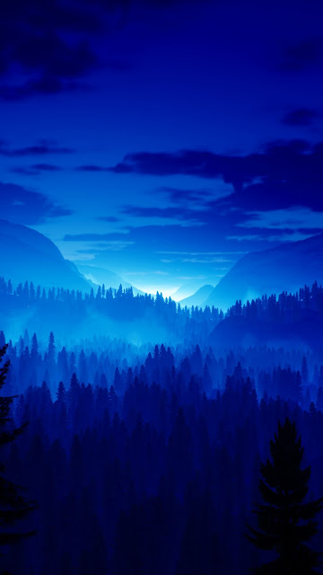 blue landscape nature phone wallpaper