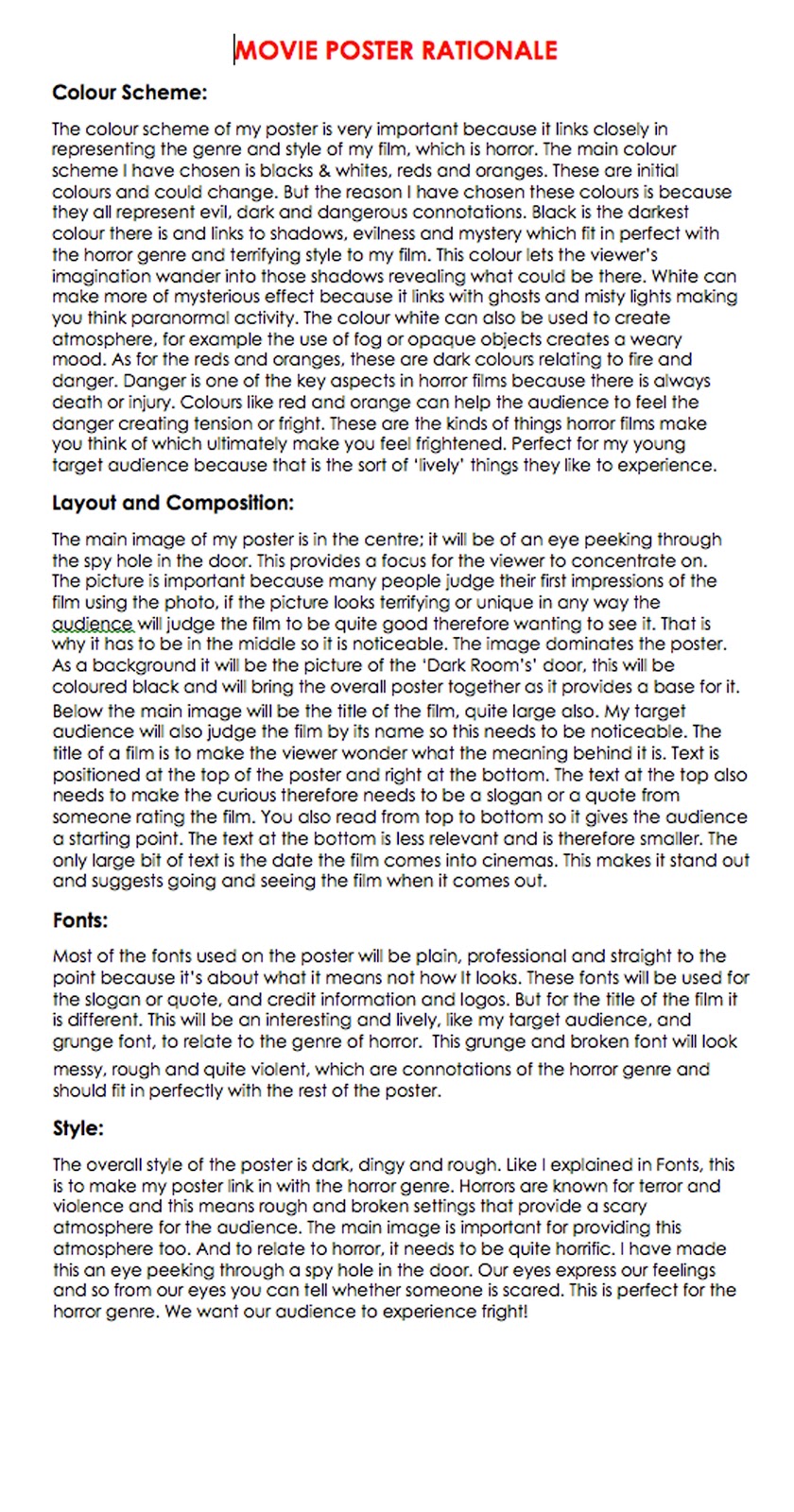 MOVIE TEASER TRAILER (Research & Planning): 9) POSTER PLANS