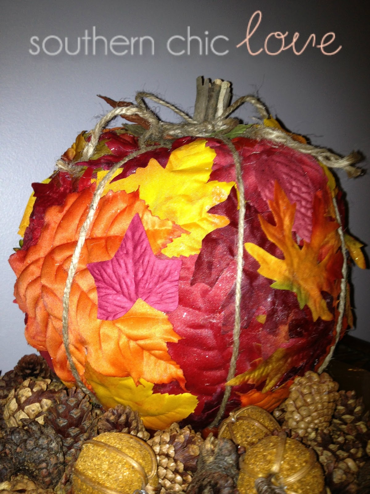 Southern Chic Love diy fall leaf pumpkin