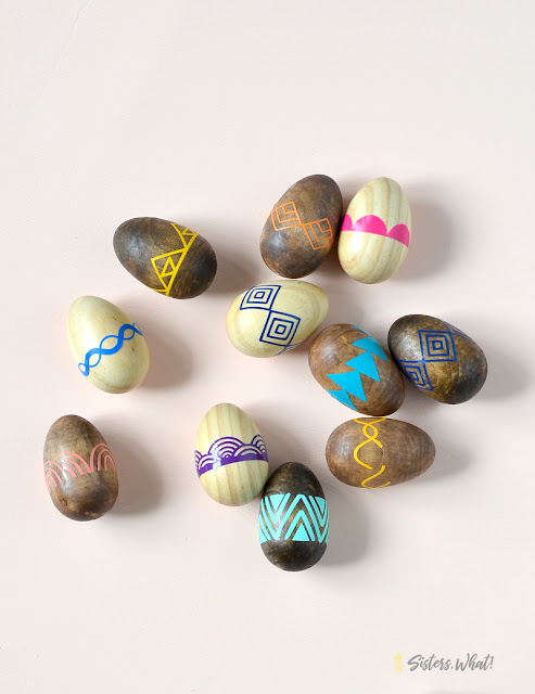 make patterned easter eggs