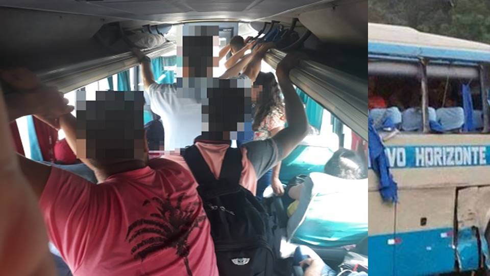 Vídeo Passageiros da Viação Novo Horizonte registram sufoco em condução entre Brumado e Vídeo Passageiros da Viação Novo Horizonte registram sufoco em condução entre Brumado e