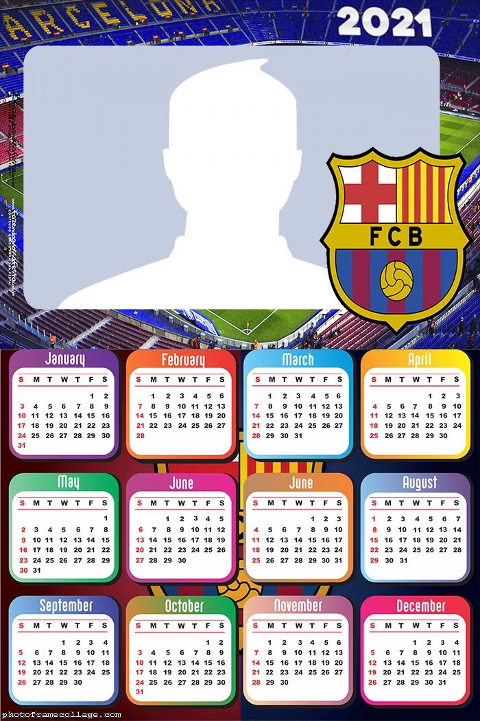 Futbol Club Barcelona Calendario 2021 para Imprimir Gratis. Ideas y