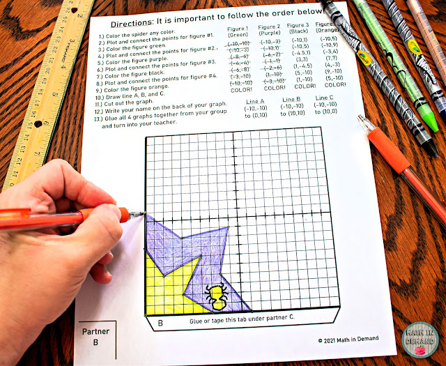 Plotting Points in the Coordinate Plane Group Halloween Mystery Activity