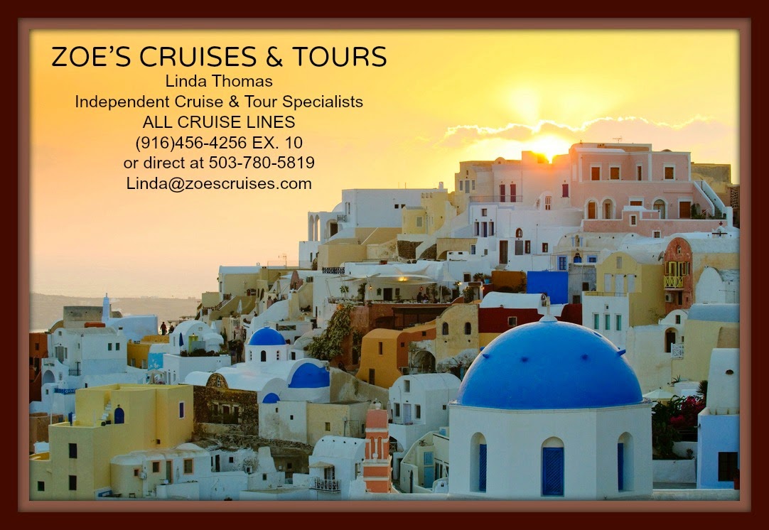 Linda with Zoe's Cruises & Tours -  Fun cruising tips & photos.