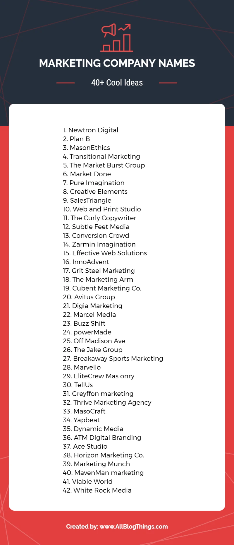 Marketing Company Names Infographic