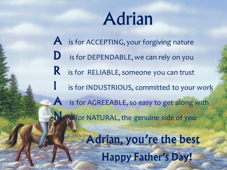 Adrian ~ Acrostic Name Poems For Boys