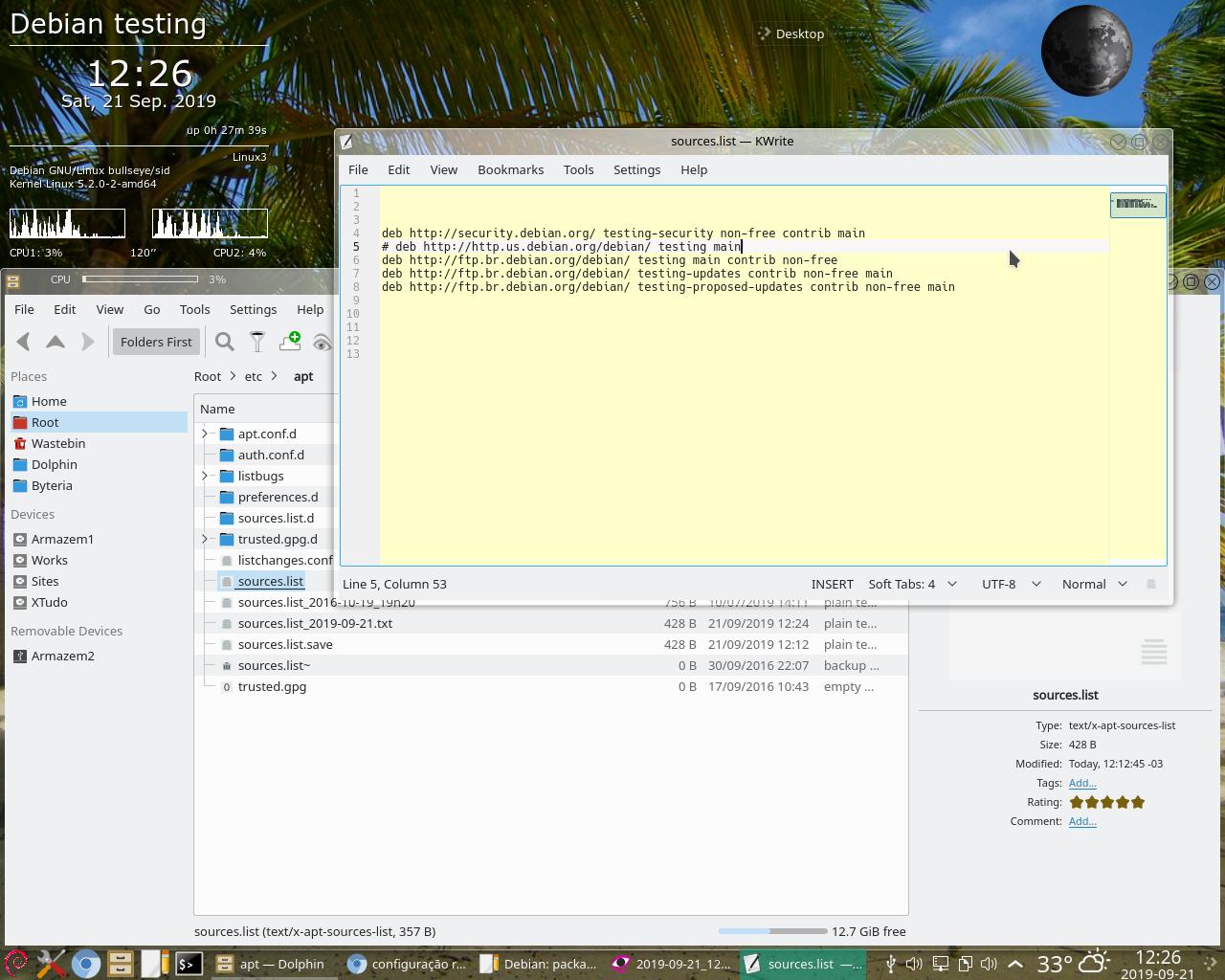 Byteria Transformação do Debian 8.6 Jessie em Debian testing (não Stretch)