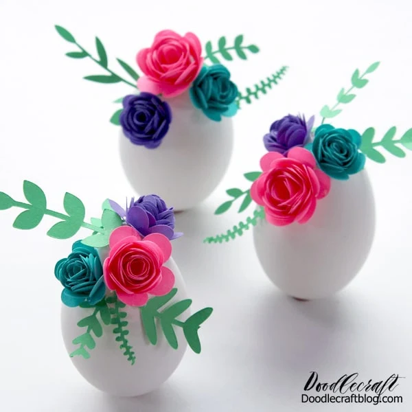 Handcrafted Paper Flowers: Roses (6 Stems) with Happy Birthday Pop-Up Card