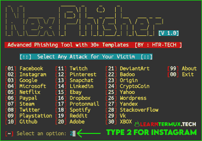 Termux Nexphisher : Advanced Phishing Tool For Termux