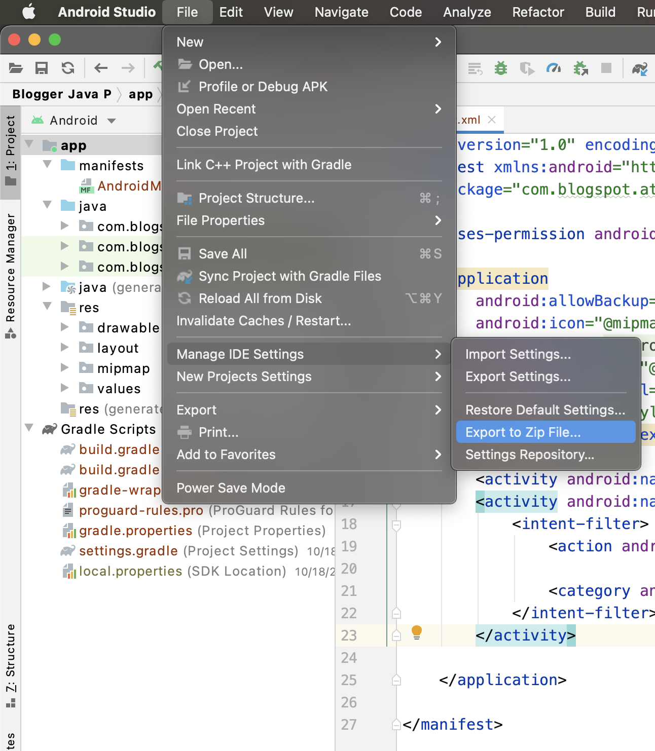 export android studio project as template export android studio project as template