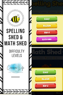 Spelling Shed and Math Shed Levels