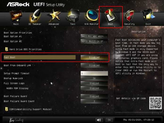 Fast Boot Disabled Fast Boot Disabled