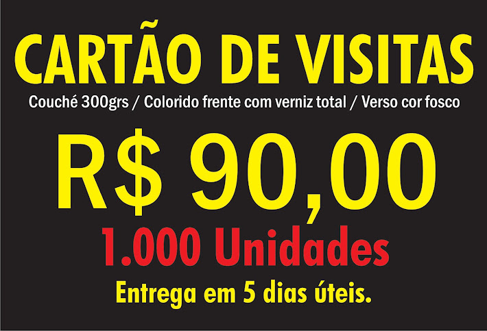 Cartão de Visitas Cor dois lados