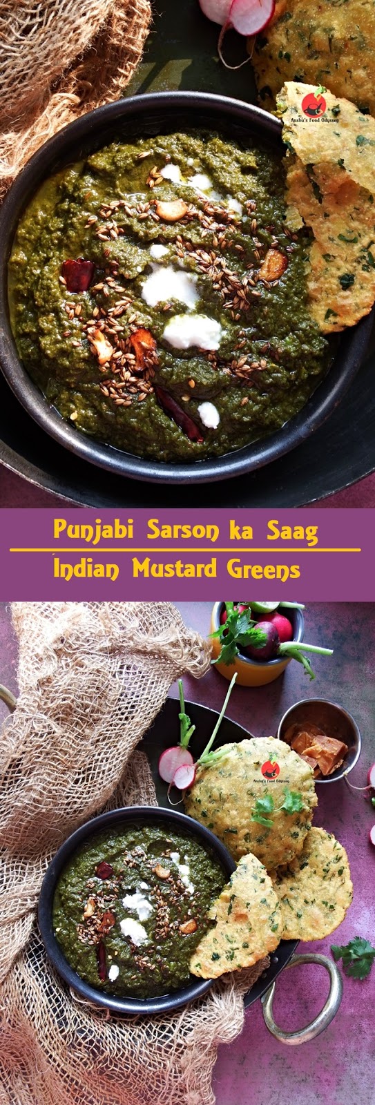 Punjabi Sarson ka Saag | Indian Mustard Greens Curry
