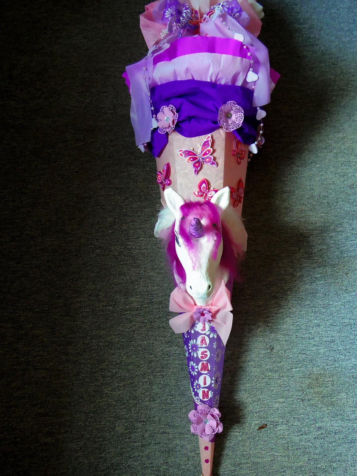 Dani's Kreativ-Blog : Schultüte Zuckertüte Einhorn, Einhornkopf