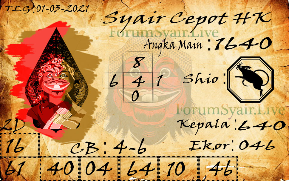 Syair Hk Hari Ini Paling Jitu Senin 01032021 Prediksi