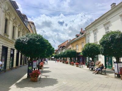 Győr, rynek, stare miasto, deptak