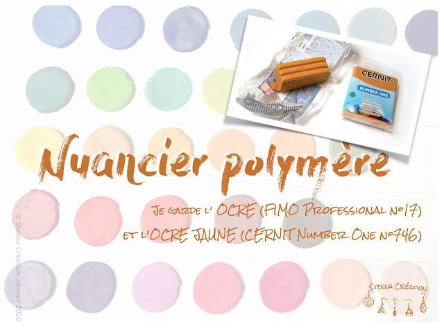 Nuancier polymère Ocre 17 Fimo Professional Ocre Jaune 746 Cernit Number One Stenna Création