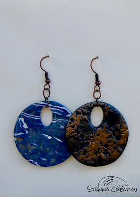 boucles-oreilles-polymere-mokume-gane-bleu-texture-noir-Stenna-creation