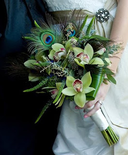 peacock wedding bouquet