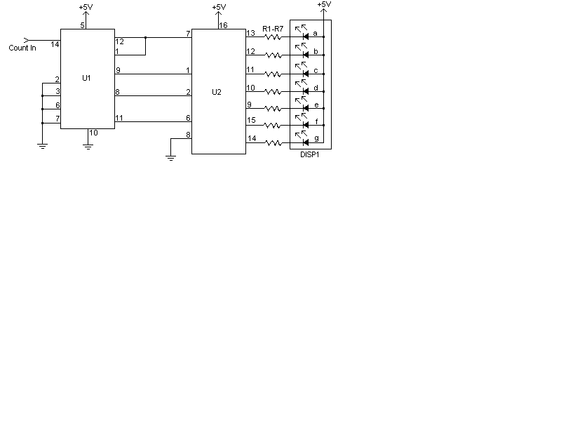 7 Segment LED Counter Circuit With explanation : Schematics, Circuits