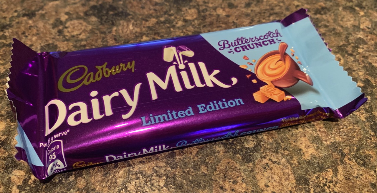 FOODSTUFF FINDS Cadbury’s Dairy Milk Butterscotch Crunch (GB Gifts) By