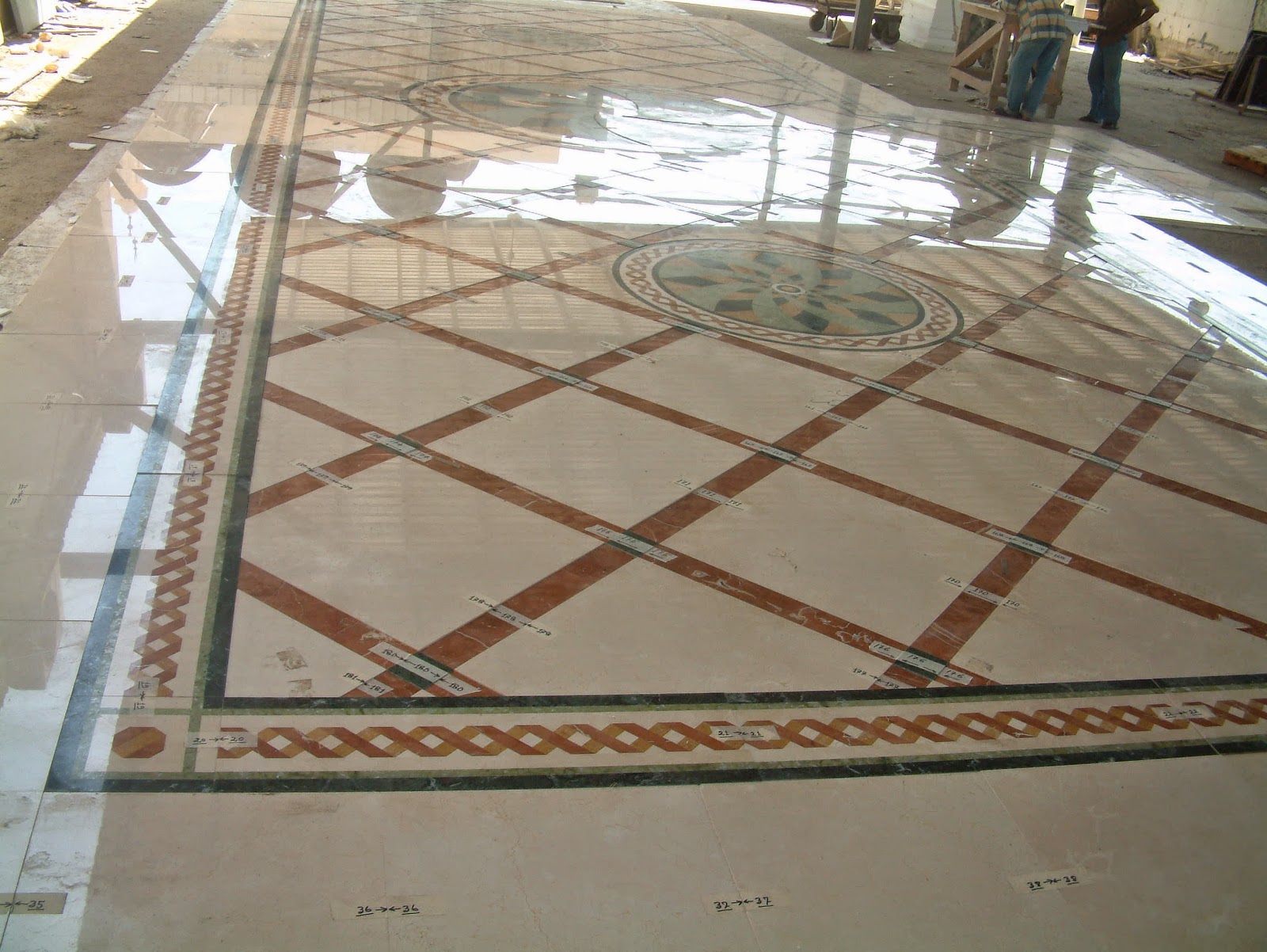 Doğal mermer taş أرضيات رخام