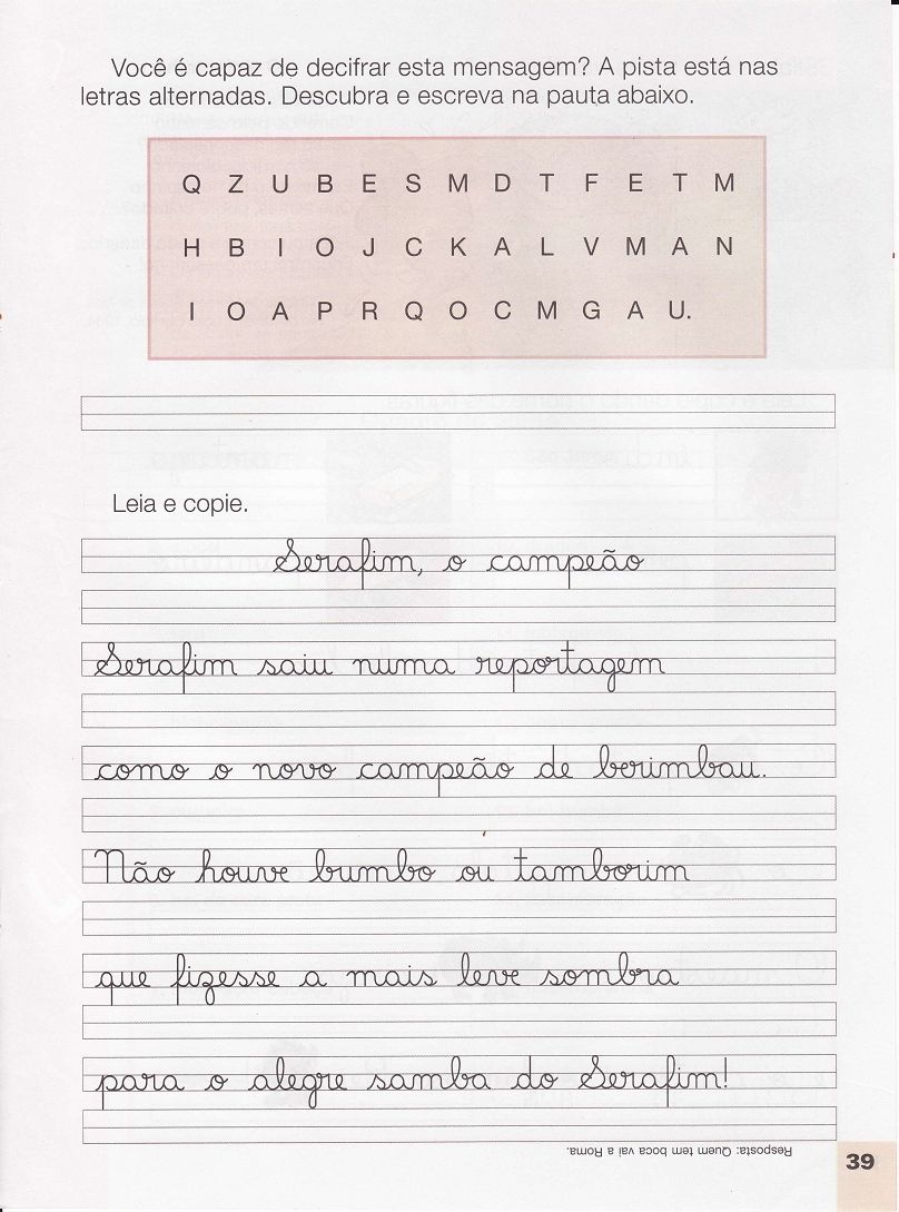 Aprendendo caligrafia