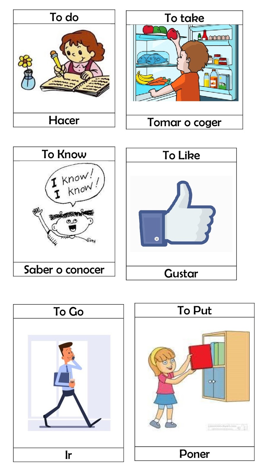 Verbos En Ingles Con Dibujos