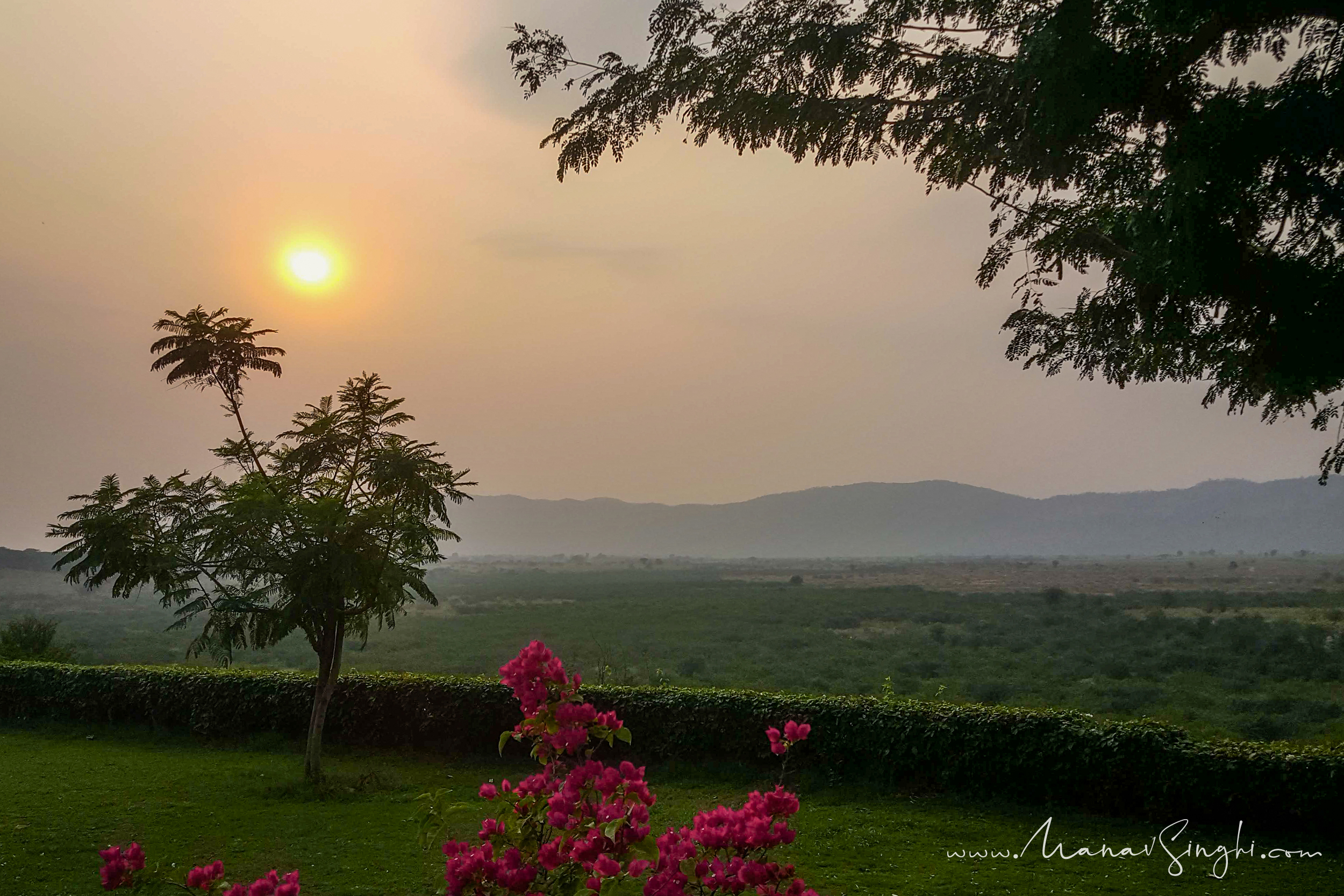 Sunset View and Dried Ramgarh Lake from Ramgarh Lodge