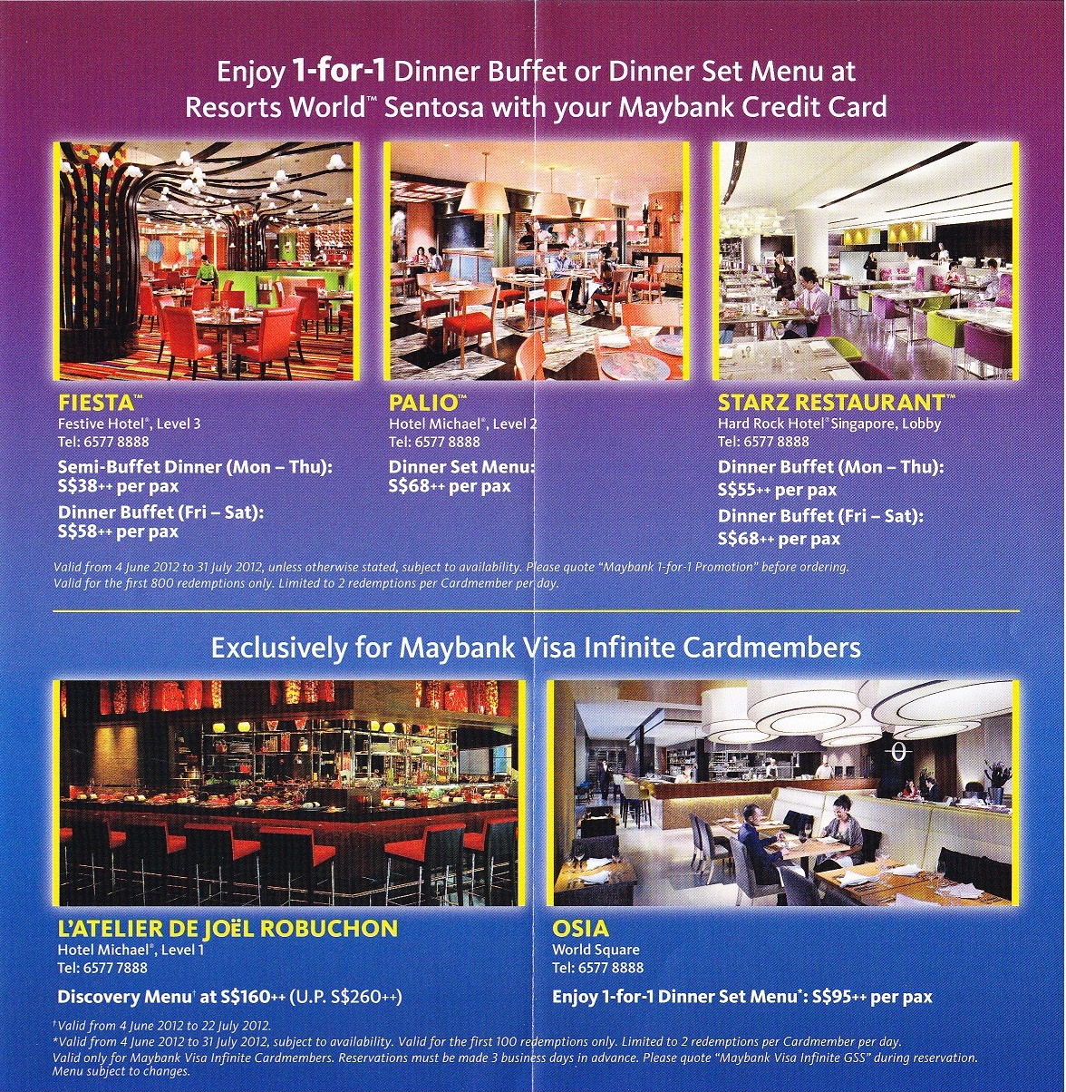 Singapore Dining Promotions! Maybank Card Dining Promotion Resorts