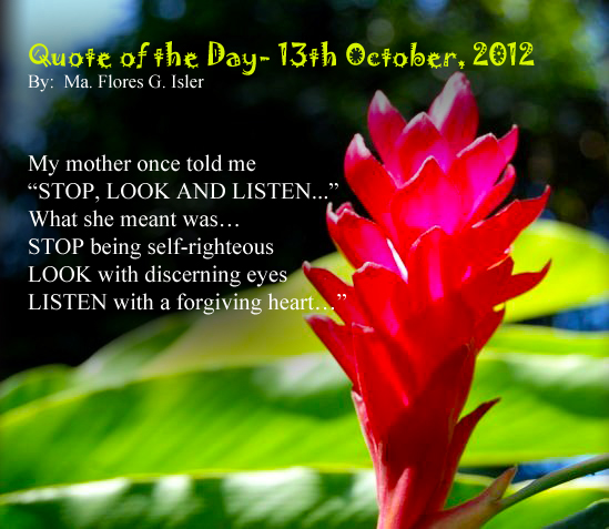 The Secrets of Life: Quote of the Day- 13th October, 2012