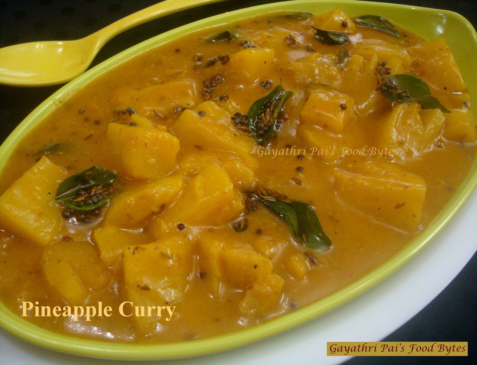 Gayathri Pai's Food Bytes Pineapple Curry in Coconut Milk.