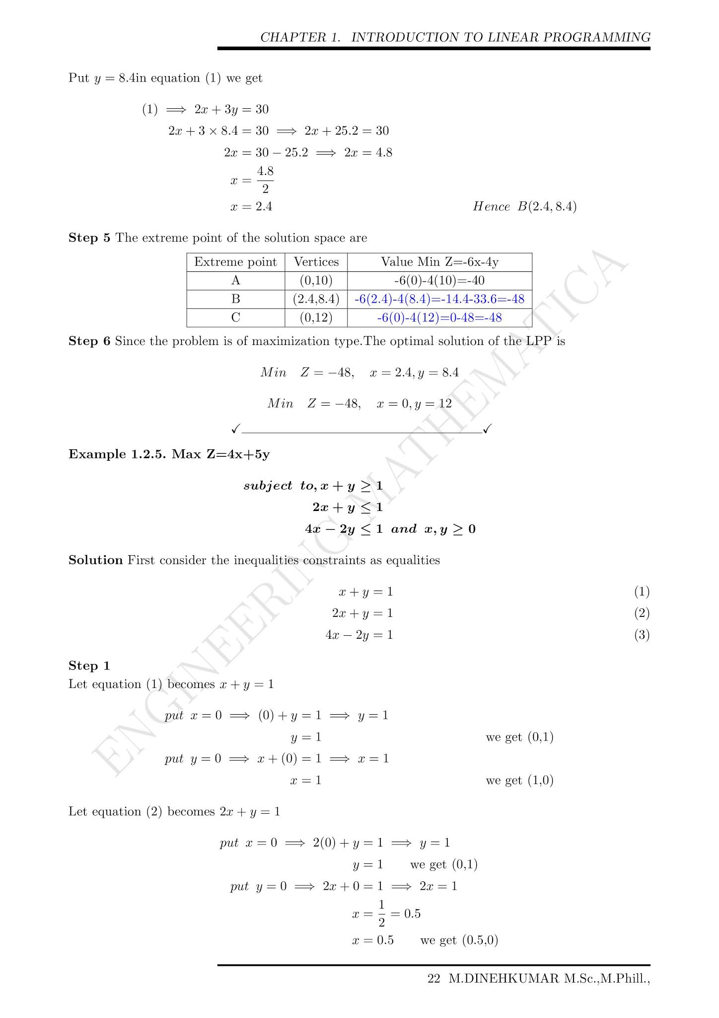 LINEAR PROGRAMMING PROBLEM -GRAPHICAL METHOD - ENGINEERING MATHEMATICA