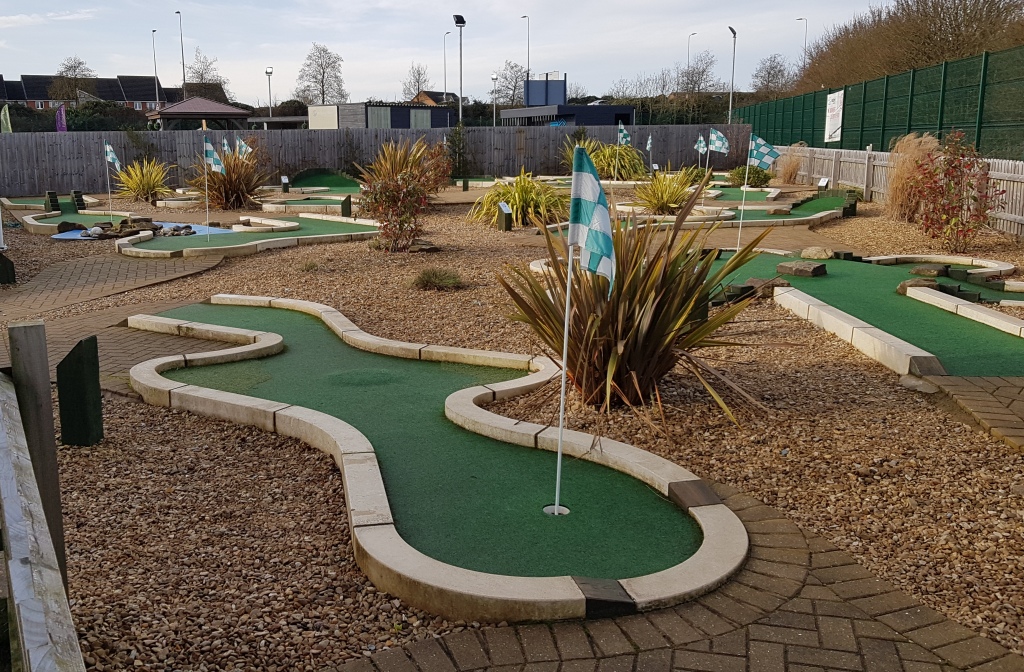 The Ham and Egger Files Minigolf at Dobbies Garden Centre in Peterborough