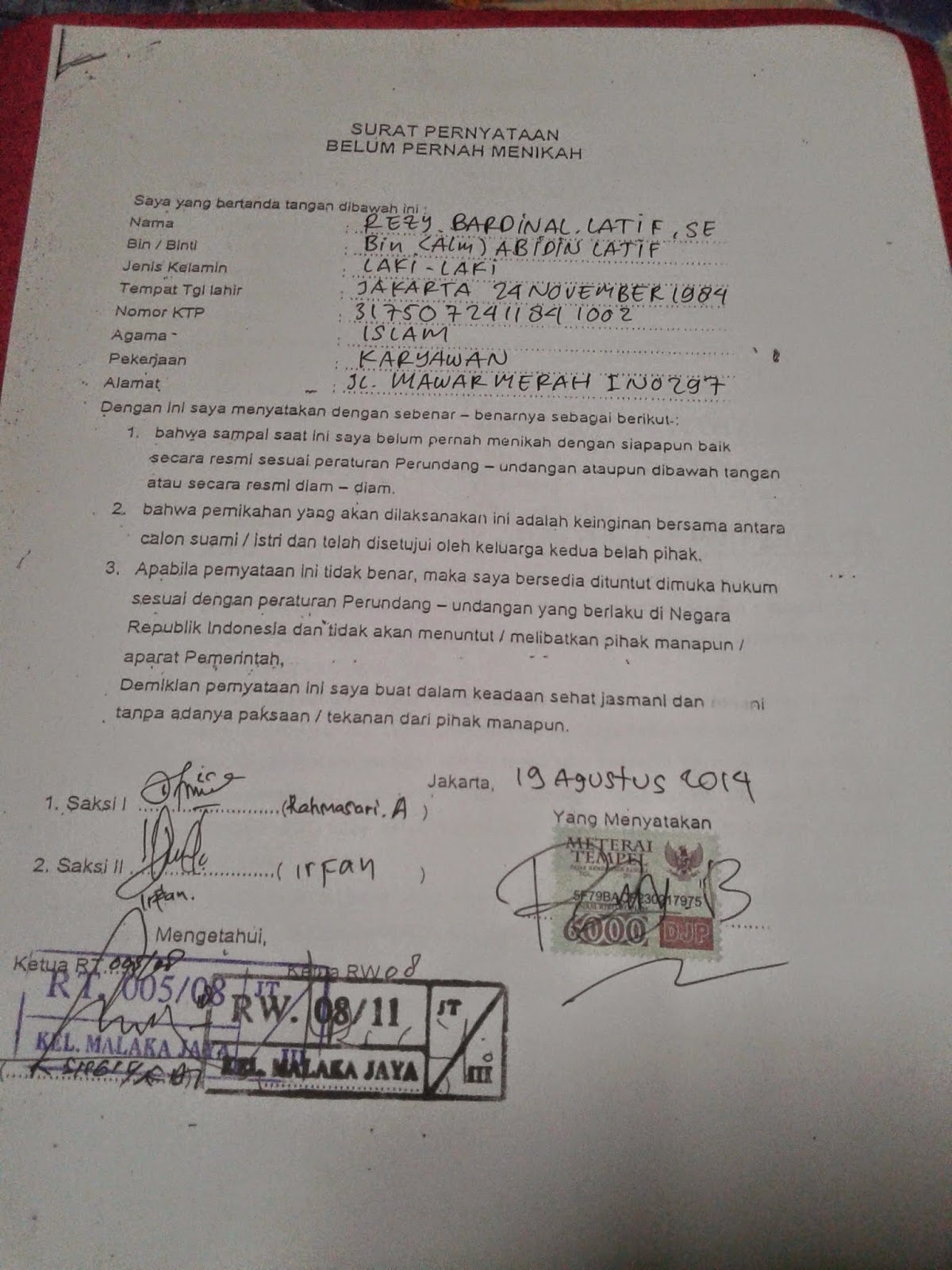Contoh Surat Pernyataan Belum Pernah Memiliki Buku Pelaut Contoh Surat Pernyataan Belum Pernah Memiliki Buku Pelaut