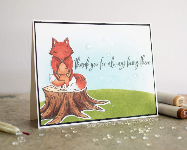 This super cute thank you card was created using the Picket Fence Studios Stand in the Sunshine stamp and dies.