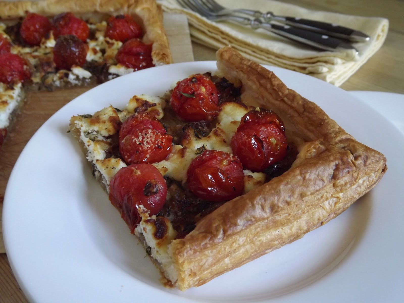 Caramelised Onion, Tomato and Goats Cheese Tart