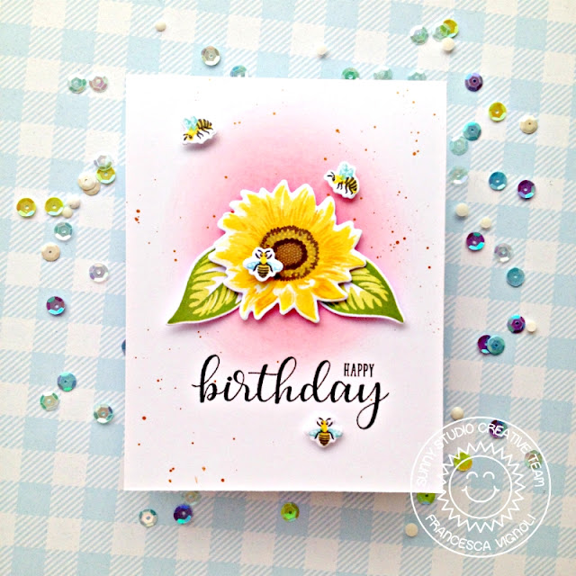 Sunny Studio Stamps: Sunflower Fields Birthday Balloons Happy Birthday Card by Franci Vignoli Sunny Studio Stamps: Sunflower Fields Birthday Balloons Happy Birthday Card by Franci Vignoli